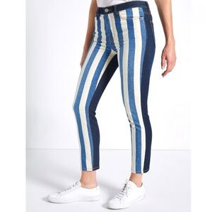 Current/Elliott Blue and White Striped Jeans
